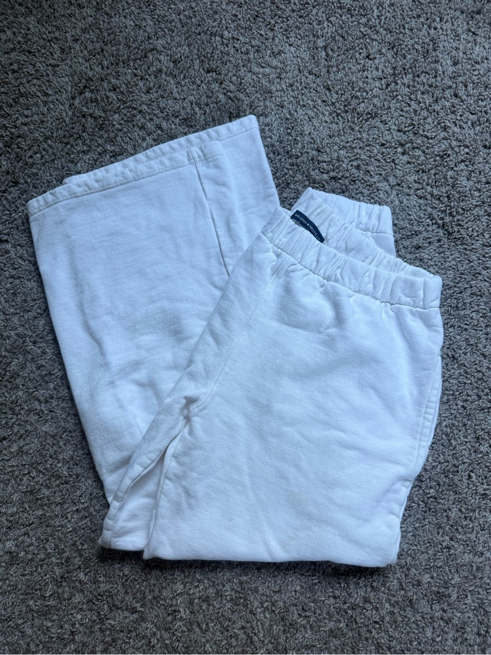 Brandy Melville White Wide-Leg Sweatpants